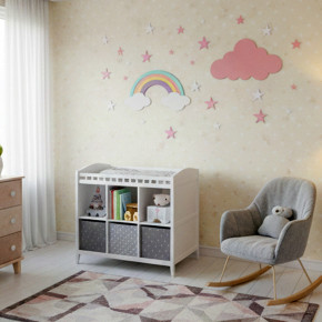 Décoration Murale en Bois - Thème "Ciel Étoilé et Arc-en-ciel" chambre bébé