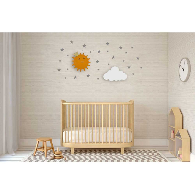 Décoration Murale Enfant – Soleil, Nuage et Étoiles en Bois | Chambre Bébé & Enfant