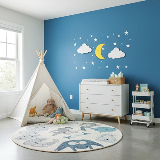 Au Clair de la Lune – Set Décoratif Nuages & Étoiles