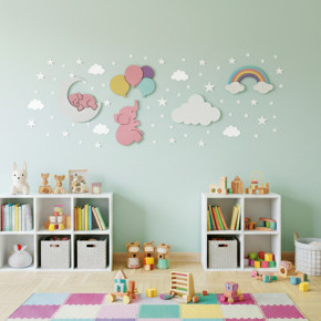 "Parade des Éléphants" – Set Décoratif Arc-en-ciel & Ballons